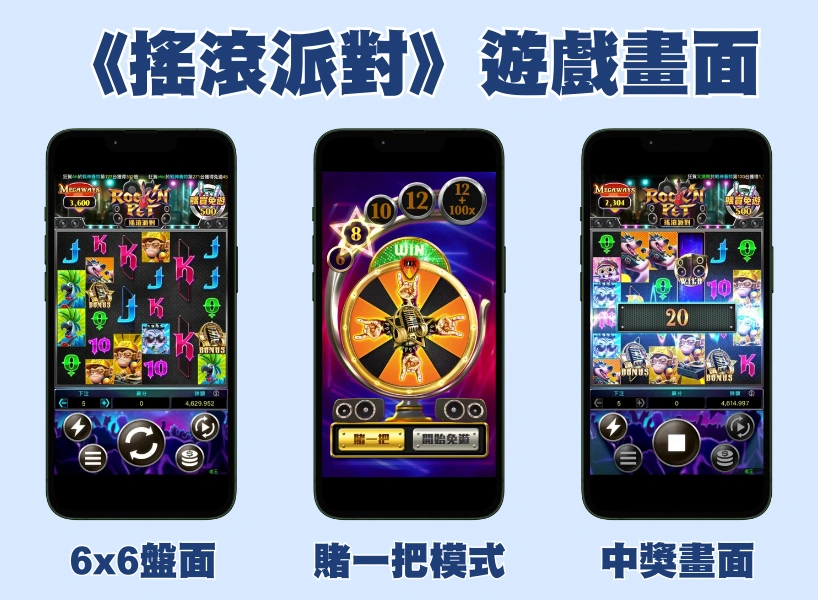 大老爺博弈電子老虎機－搖滾派對遊戲畫面